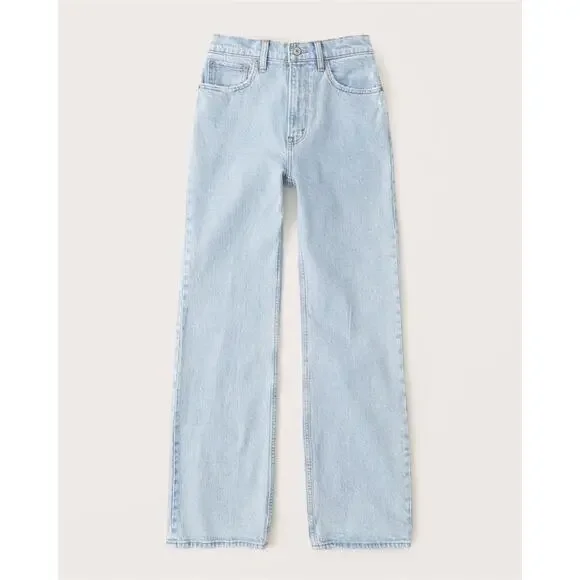 Abercrombie & Fitch Curve Love 90s Relaxed High Rise Jeans Denim - Picture 1 of 4